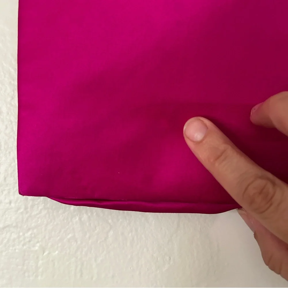 Kate Spade Pink Satin Chain-Link Evening Clutch Shoulder Bag Envelope Style